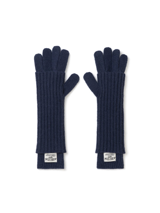 Knitted Warmer Gloves [Deep Blue]