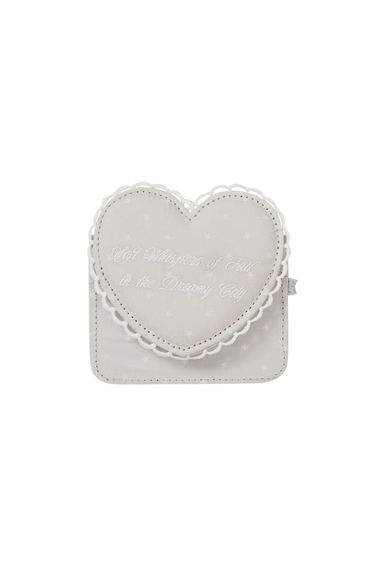 Heart frame card wallet Gray