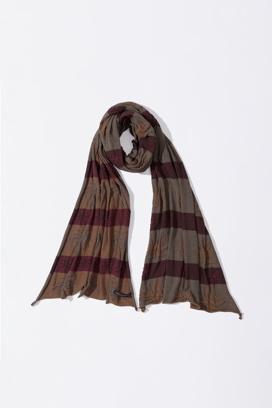 Striped Jacquard Scarf Khaki/Brown