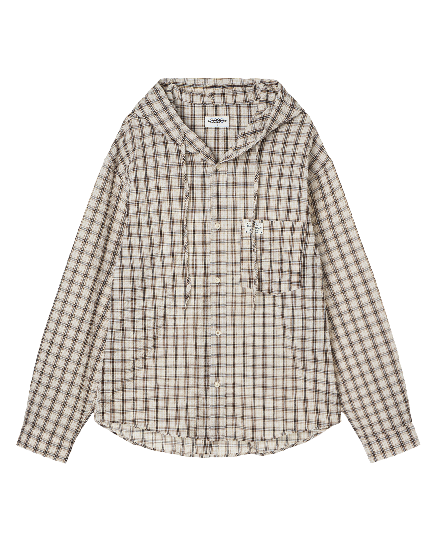 CHECK HOOD SHIRTS [BEIGE]