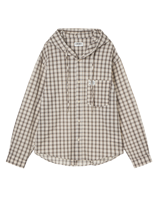 CHECK HOOD SHIRTS [BEIGE]