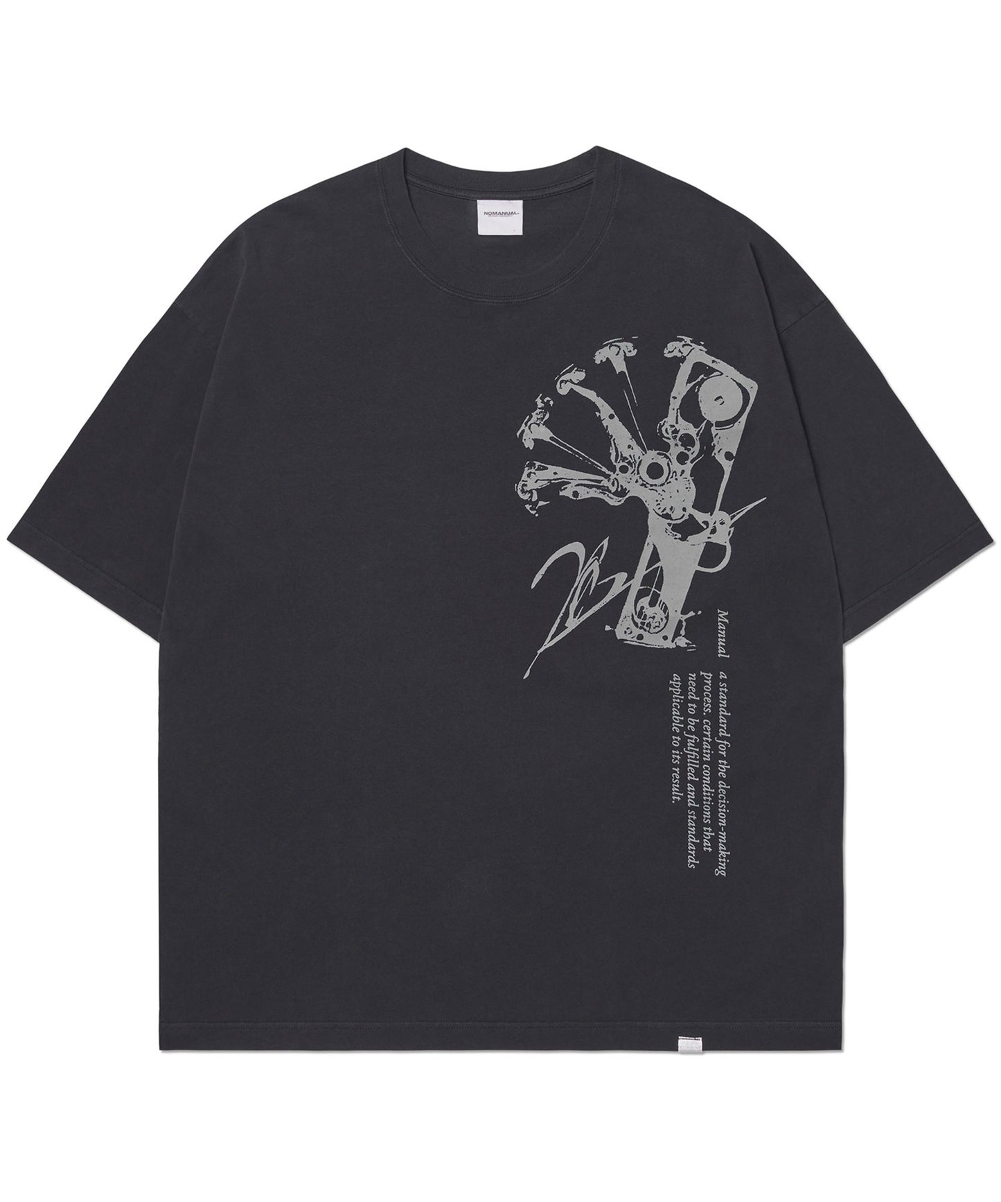 GEAR MANUAL GRAPHIC T-SHIRT - WASHED BLACK