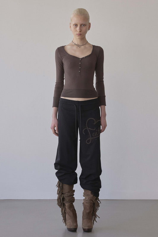 Faith Cotton Track Pants Black
