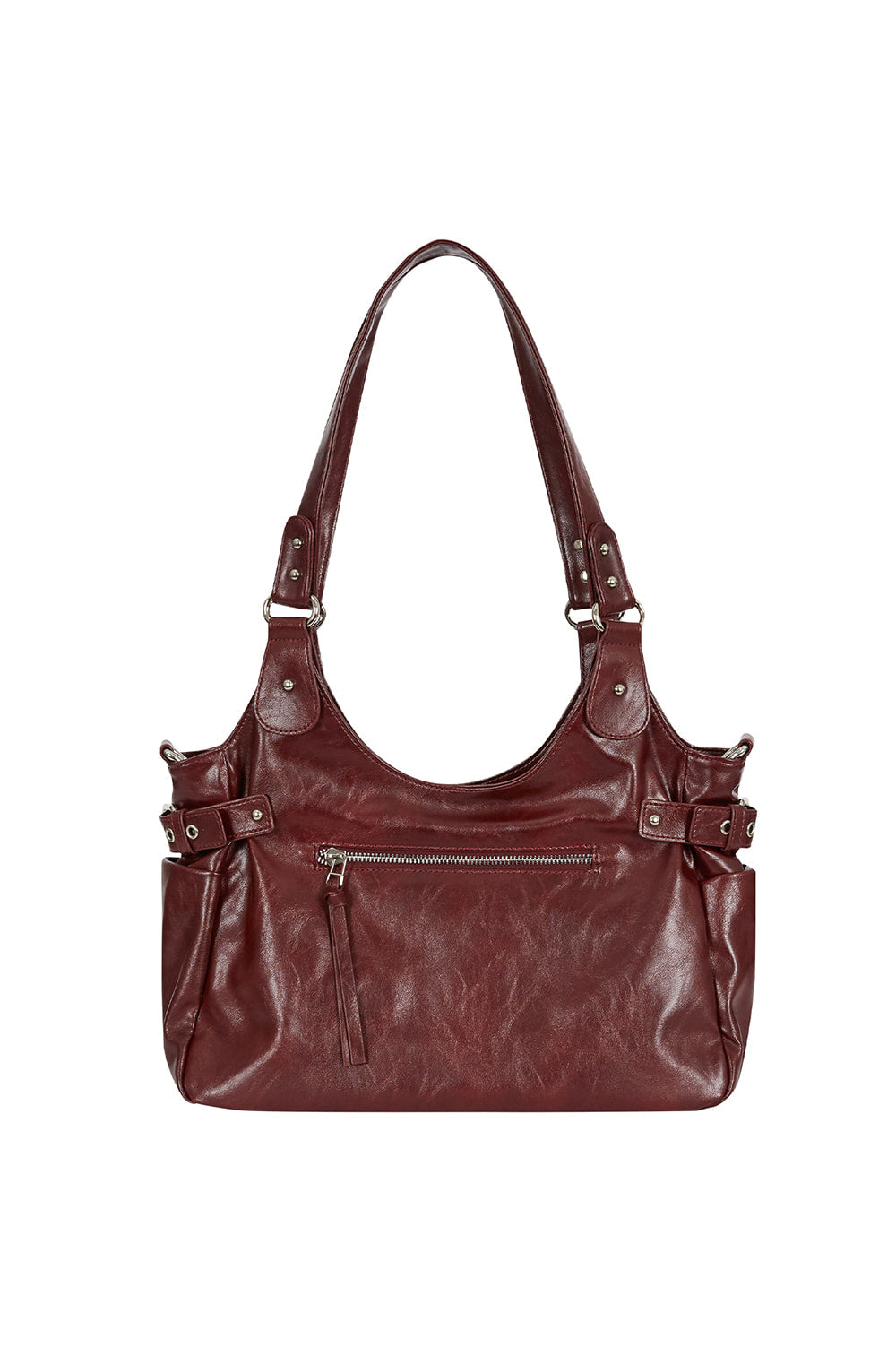 Amber Buckle Shoulder Back Burgundy