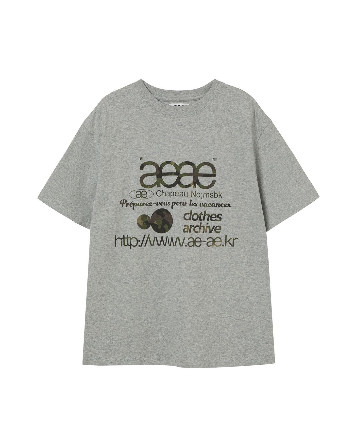 WEB LOGO T-SHIRTS [MELANGE GREY/CAMO]