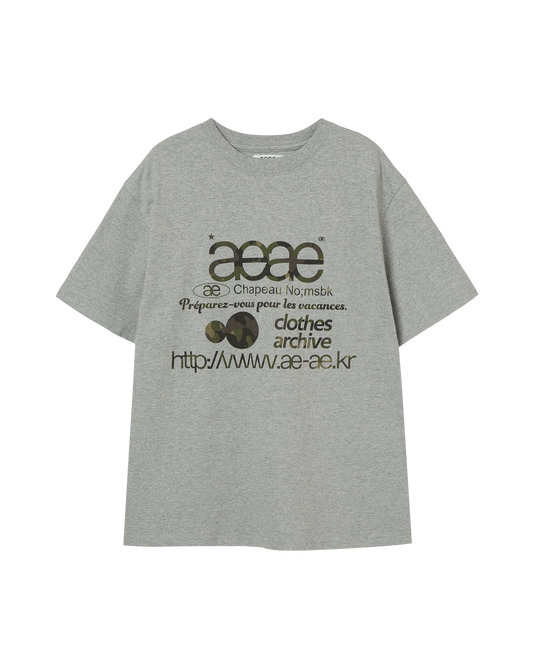 WEB LOGO T-SHIRTS [MELANGE GREY/CAMO]