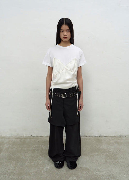 LAYERED SHORTS SWEATPANTS (BLACK)