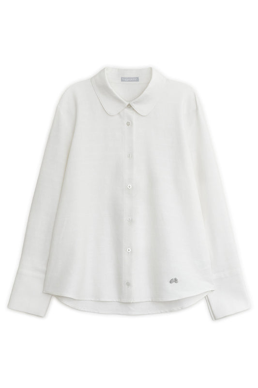 Signature round collar shirts (White)