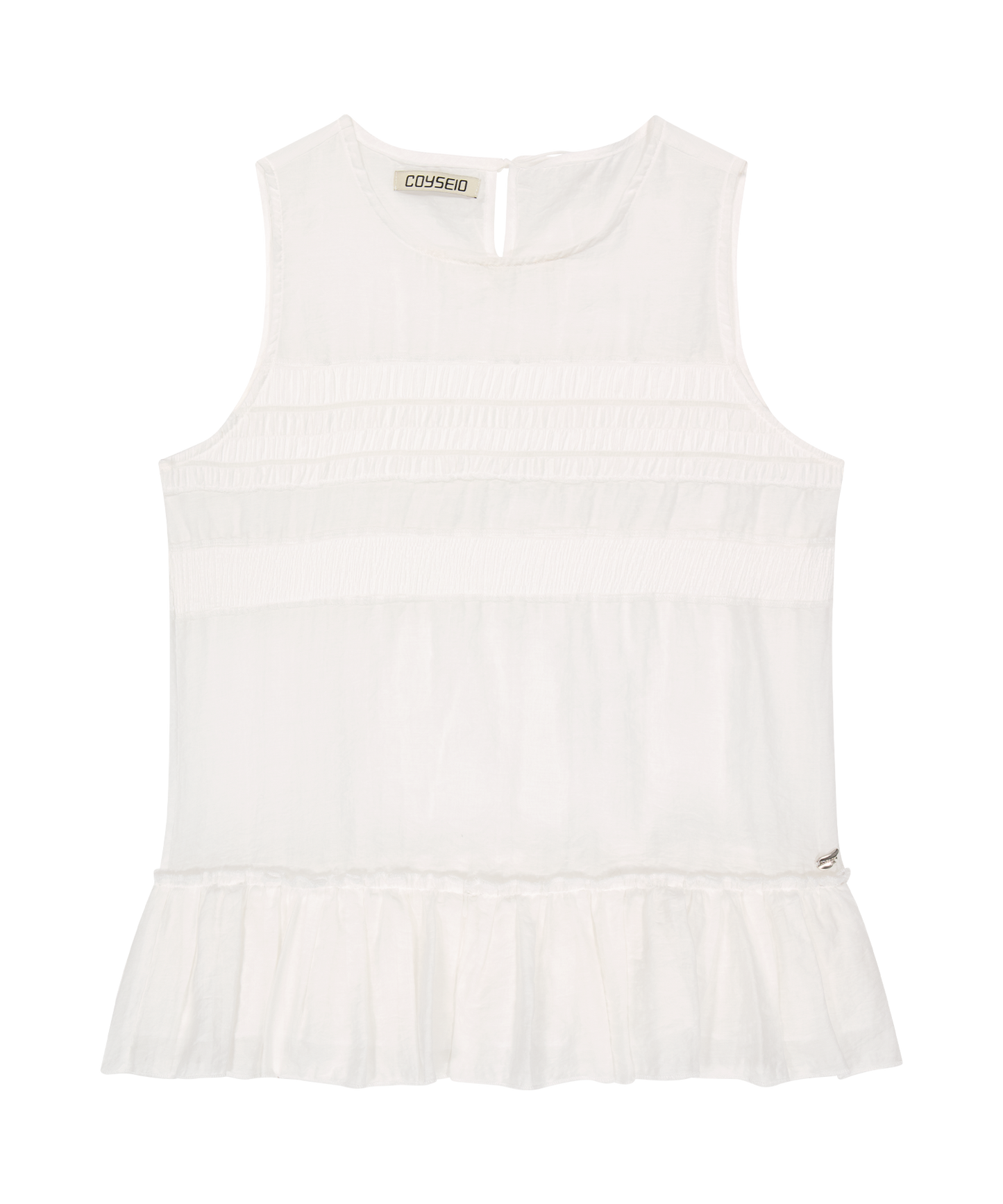 SHEER LAYERED SLEEVELESS WHITE