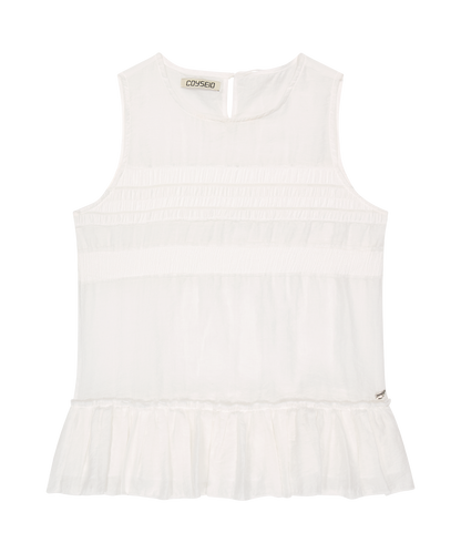 SHEER LAYERED SLEEVELESS WHITE