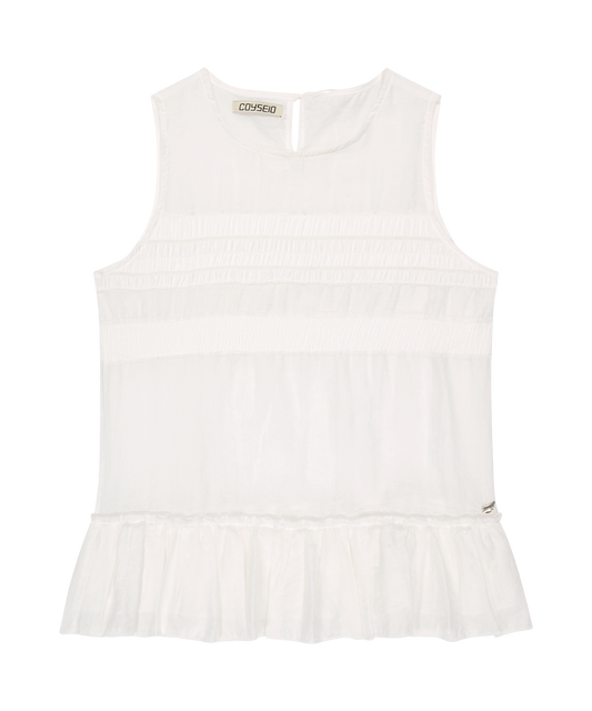 SHEER LAYERED SLEEVELESS WHITE