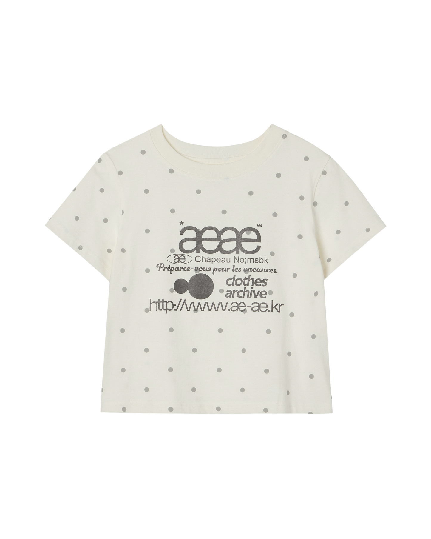 WEB LOGO DOT CROP T-SHIRTS [CREAM]