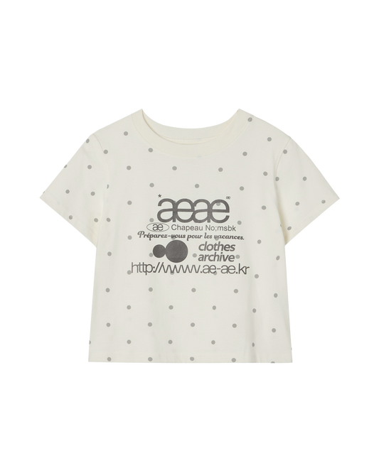 WEB LOGO DOT CROP T-SHIRTS [CREAM]