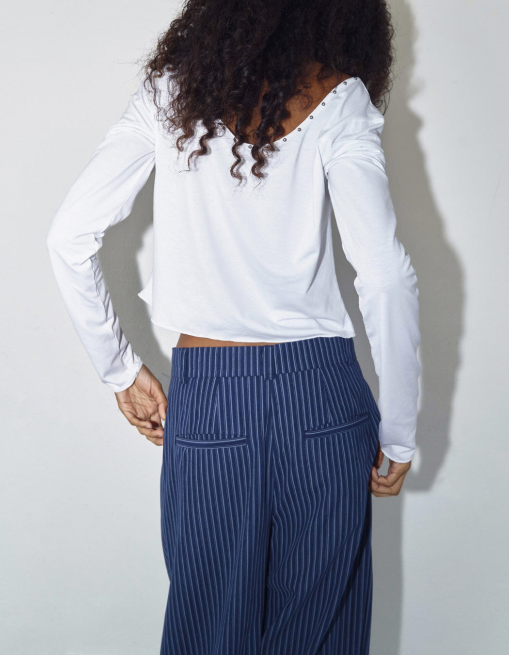 STRIPE OVERSIZED TUCK PANTS / 2 Color