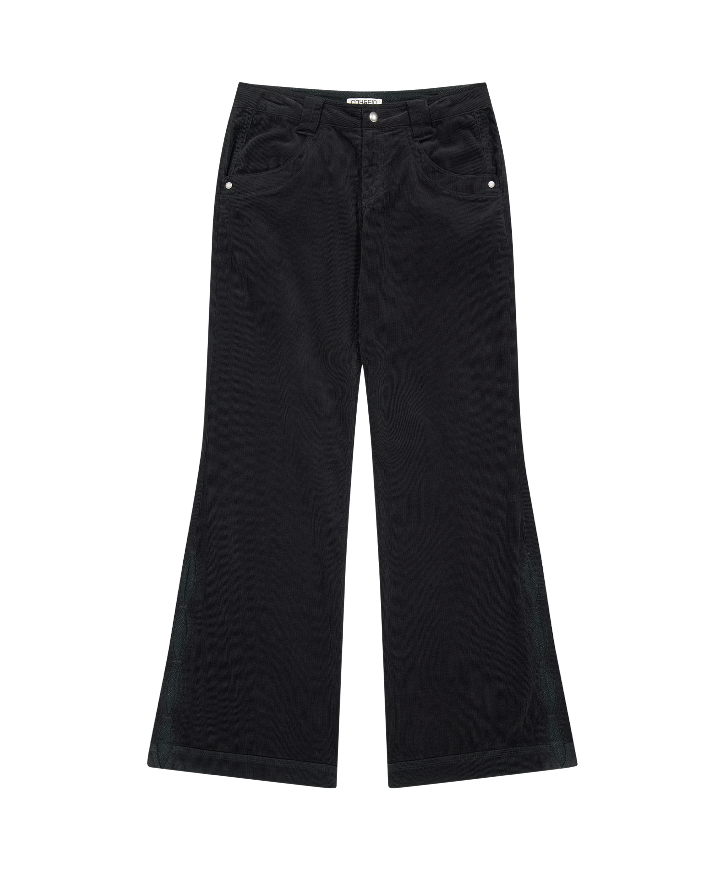 LEAF CUT CORDUROY PANTS CHARCOAL