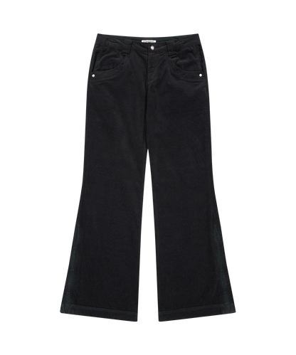 LEAF CUT CORDUROY PANTS CHARCOAL
