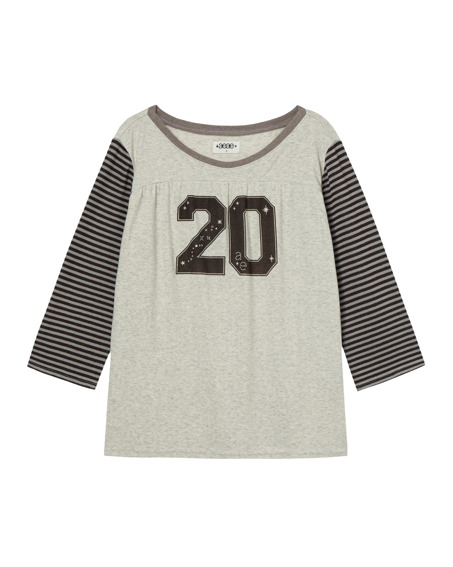 STRIPE COMBI TEE [BROWN]