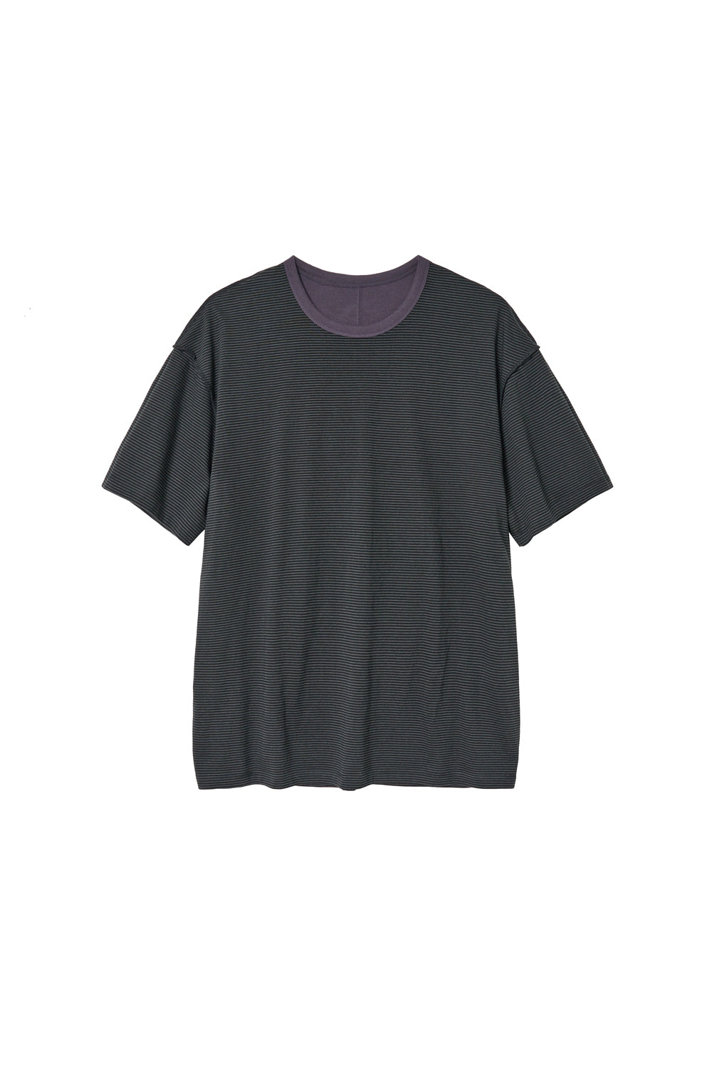 Two Face Stripe Tee 1/2 Purple Charcoal