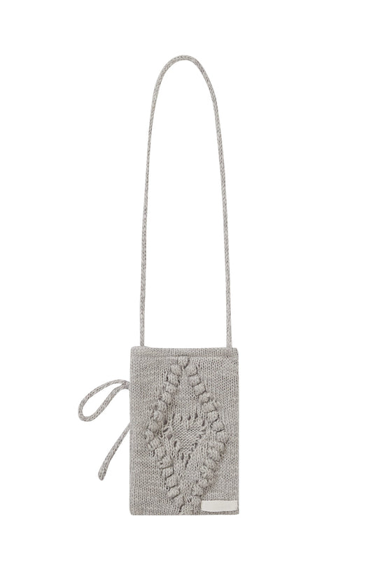 Fleur Diamond Knit Cross Back Gray