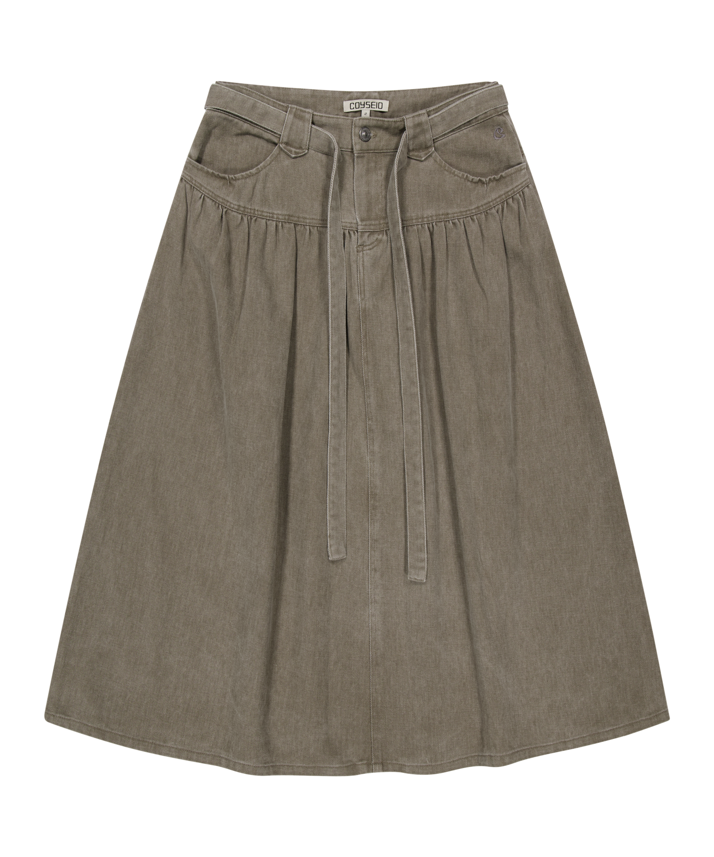 PUFFY COTTON SKIRT BROWN