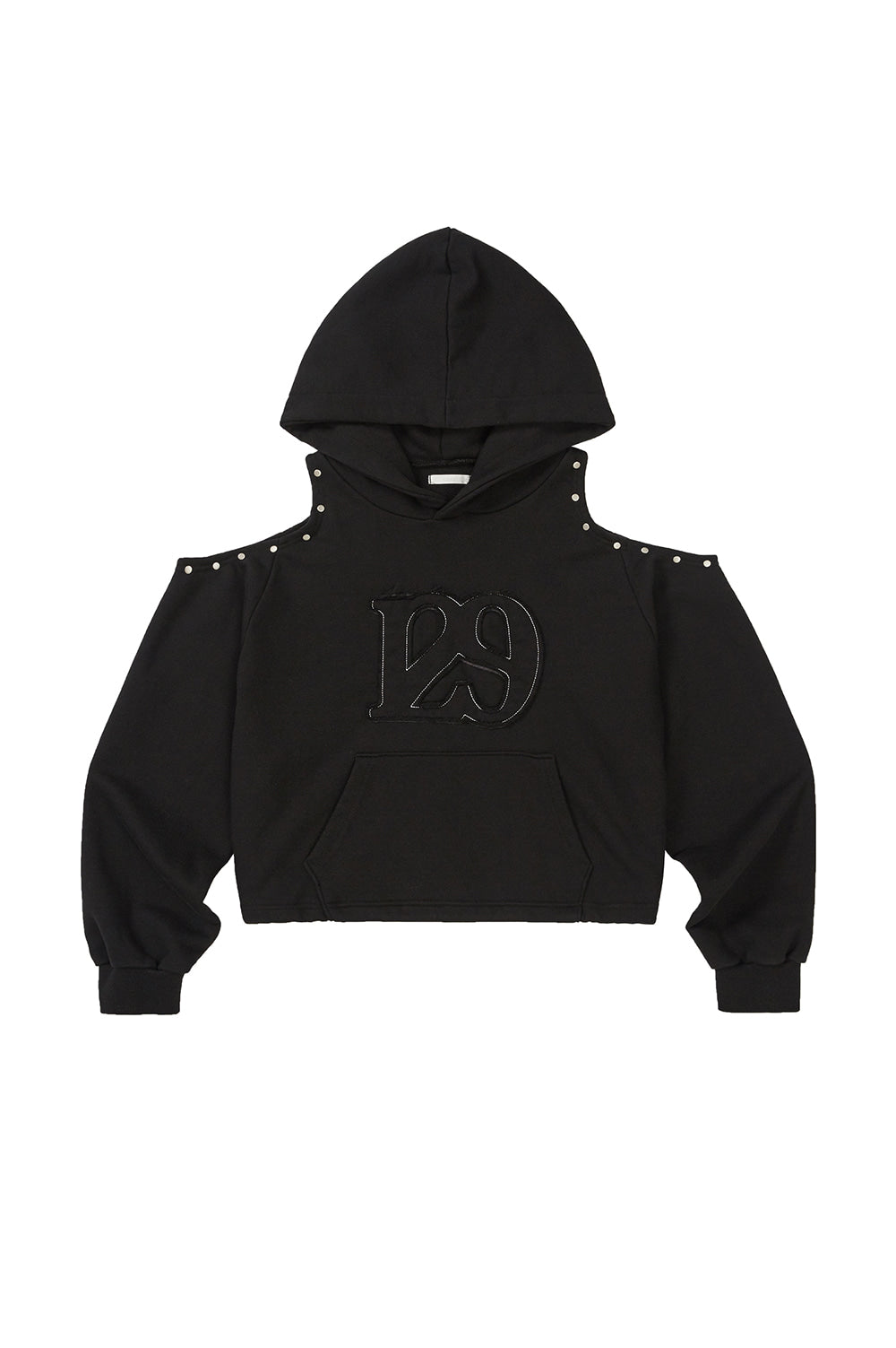 129 Cutout Overfit Hoodie / Black