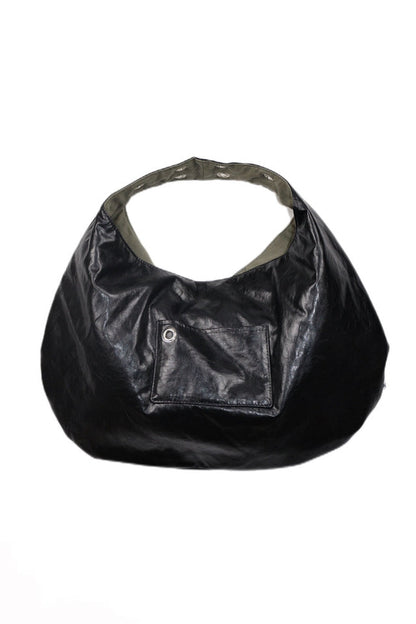 EYELET LEATHER BAG (BLACK)