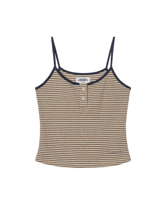 STRIPE BUTTON TANK TOP [BEIGE]