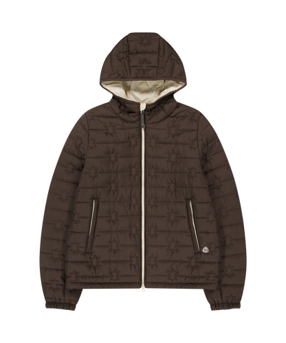 FLUFFY LIGHT PADDED JACKET BROWN