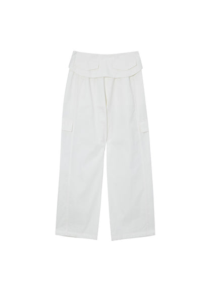 KNOT-DETAIL WIDE TROUSERS / 2 Color
