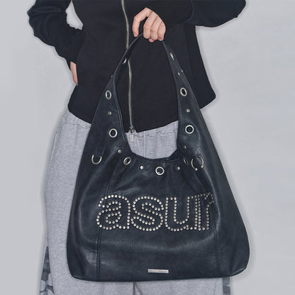 Crash Eyelet Shoulder Bag / Black