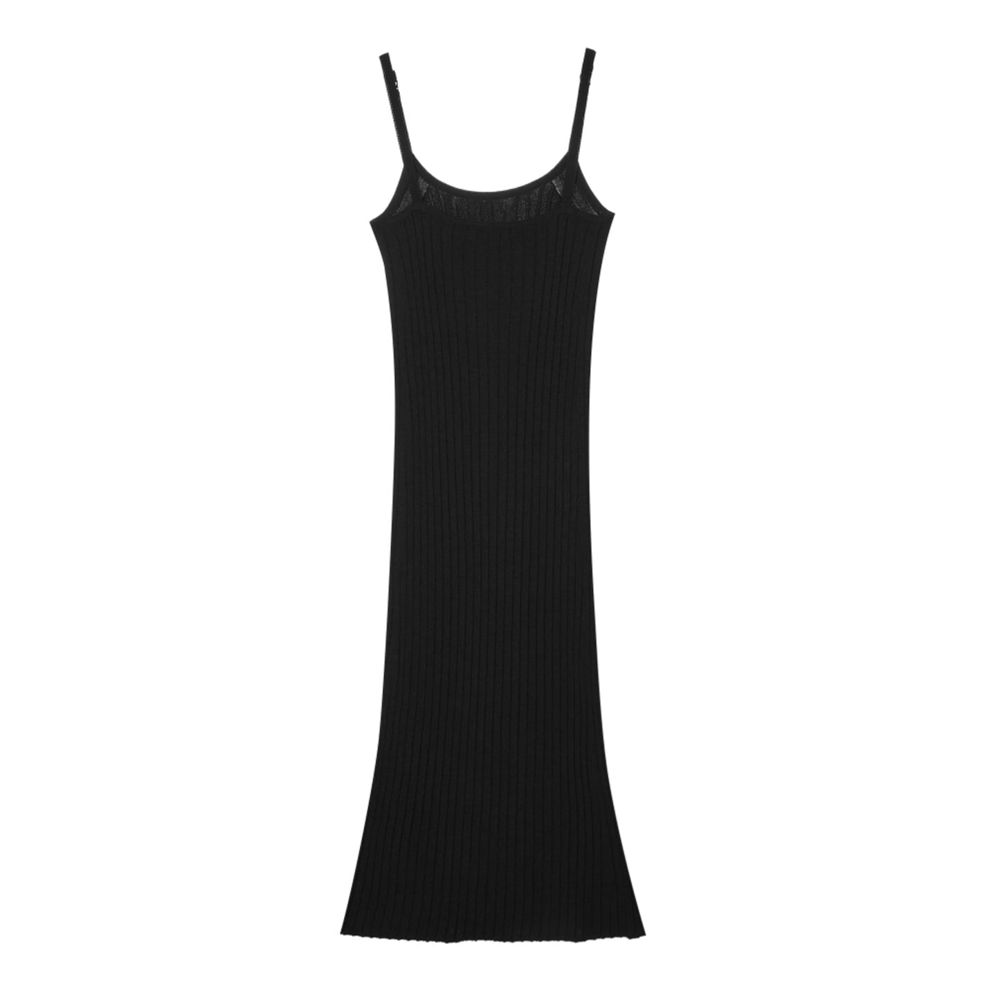 SUSPENDERS RIBBED KNIT DRESS IVORY / 2 COLOR