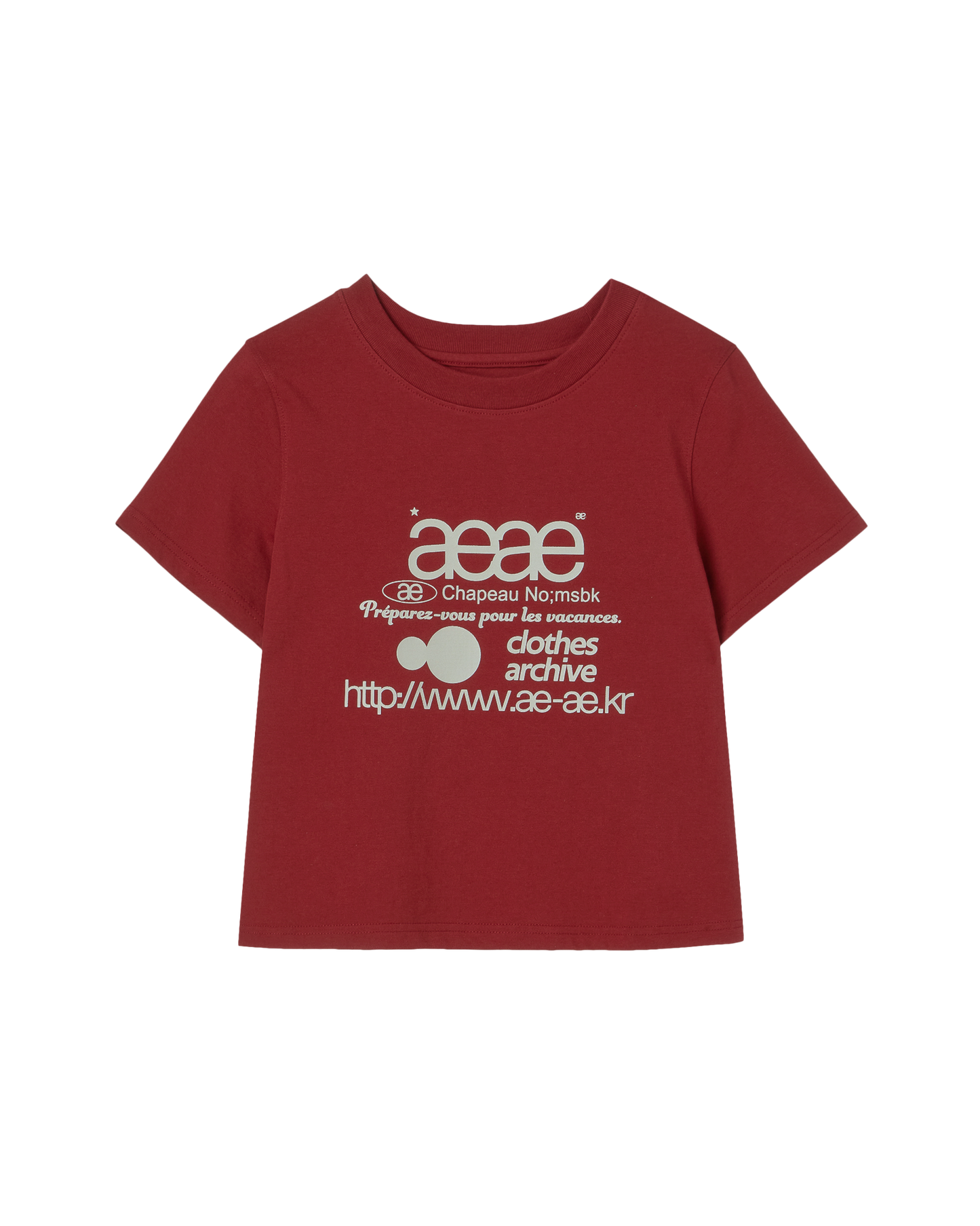 WEB LOGO CROP T-SHIRTS [BURGUNDY]