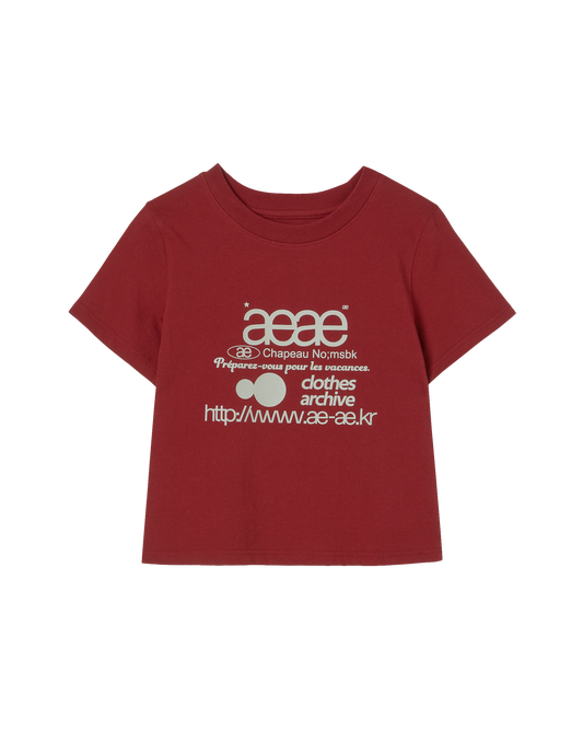 WEB LOGO CROP T-SHIRTS [BURGUNDY]