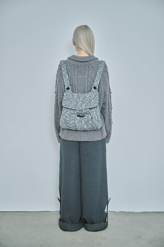 Knitted duffle button back-pack (Charcoal)