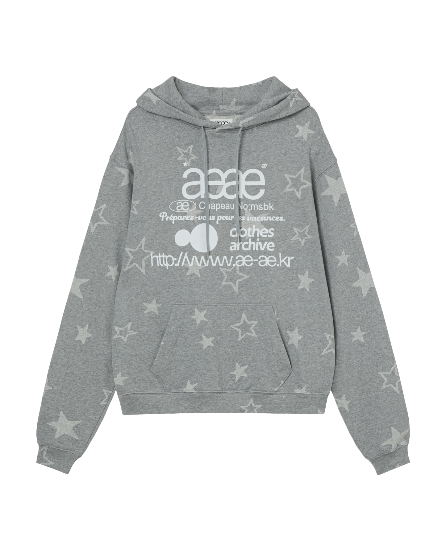WEB LOGO STAR LOOSED HOODIE [GREY]