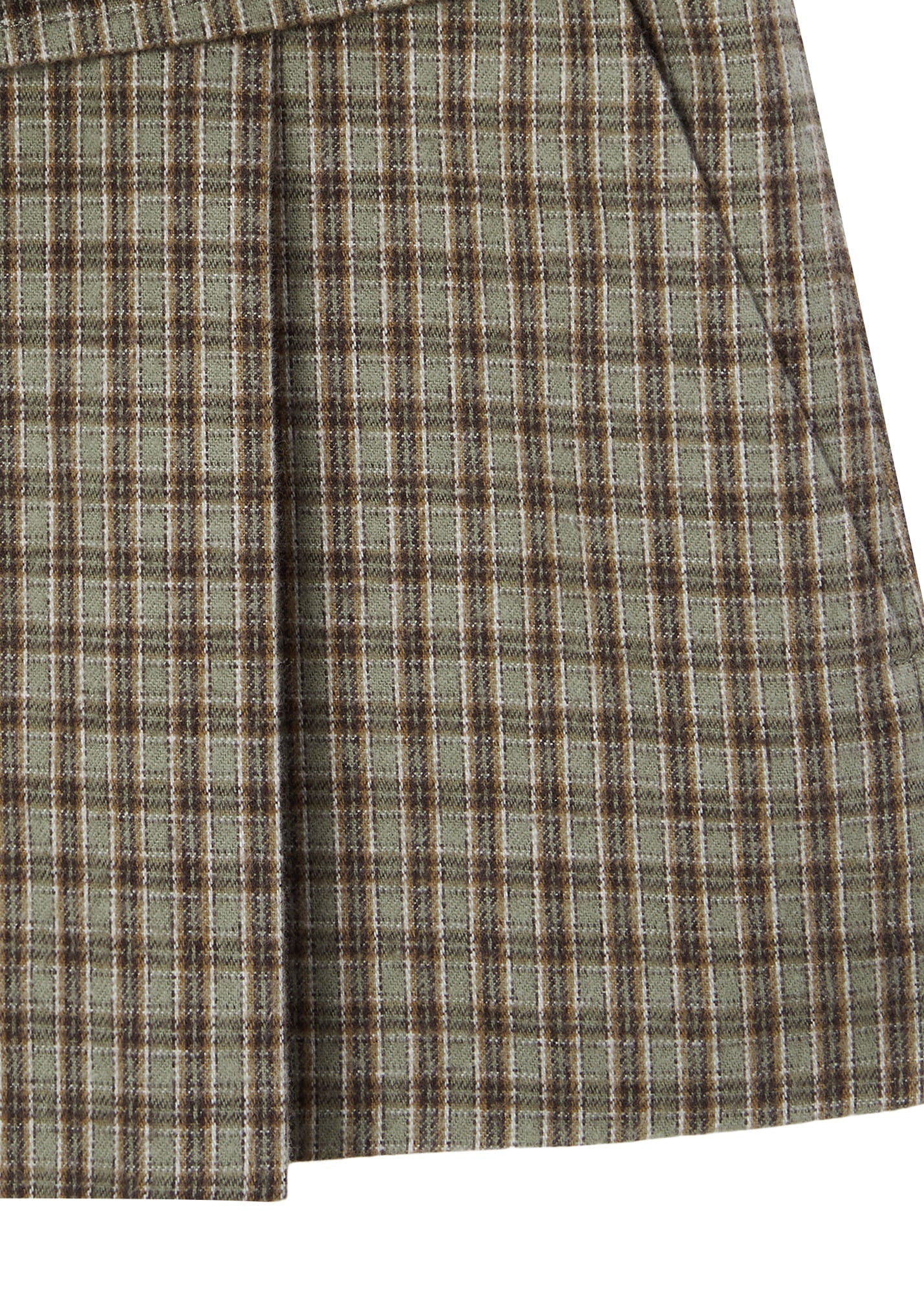 CHECKED LAYERED MINI SKIRT (BROWN)