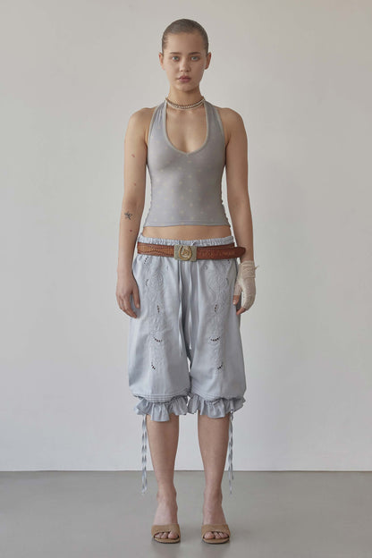 Star Halter Top Pale Gray