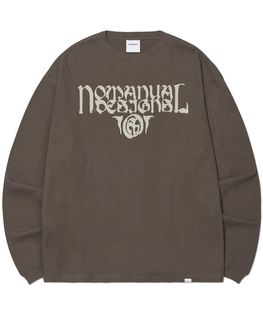 PT WAFFLE LONG SLEEVE TEE - KHAKI GRAY