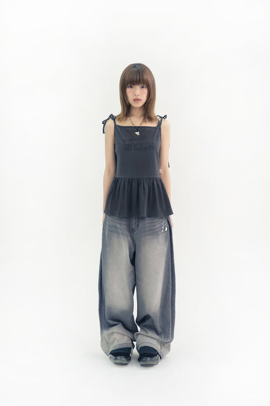 Babydoll Korilakkuma sleevless (Charcoal)
