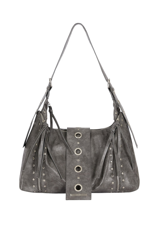 Leaf Eyelet Big Shoulder Back Charcoal