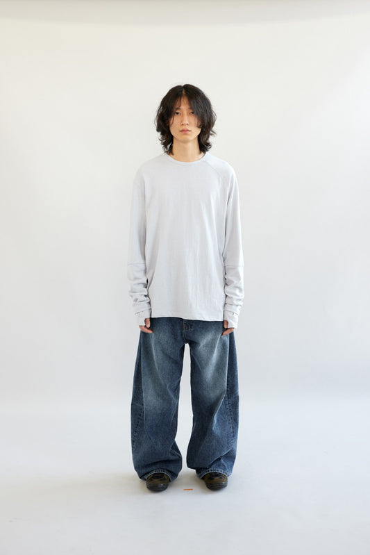 Wide Curve Jeans Washed Blue