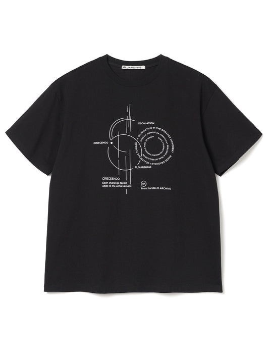 Crape Crescendo T-Shirts [Black]