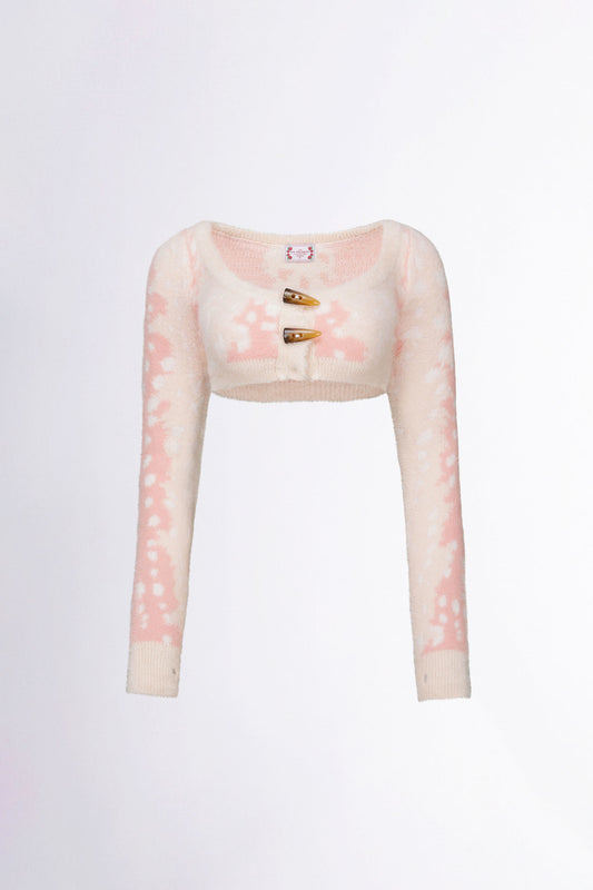Rudolph Fur Cardigan Pink