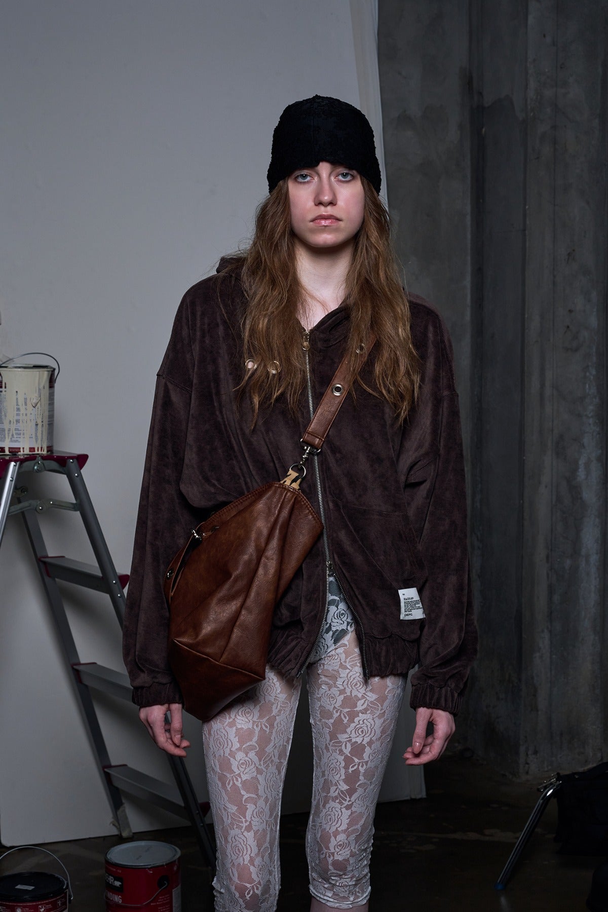 EYELET LEATHER BAG (VER.2) – BROWN