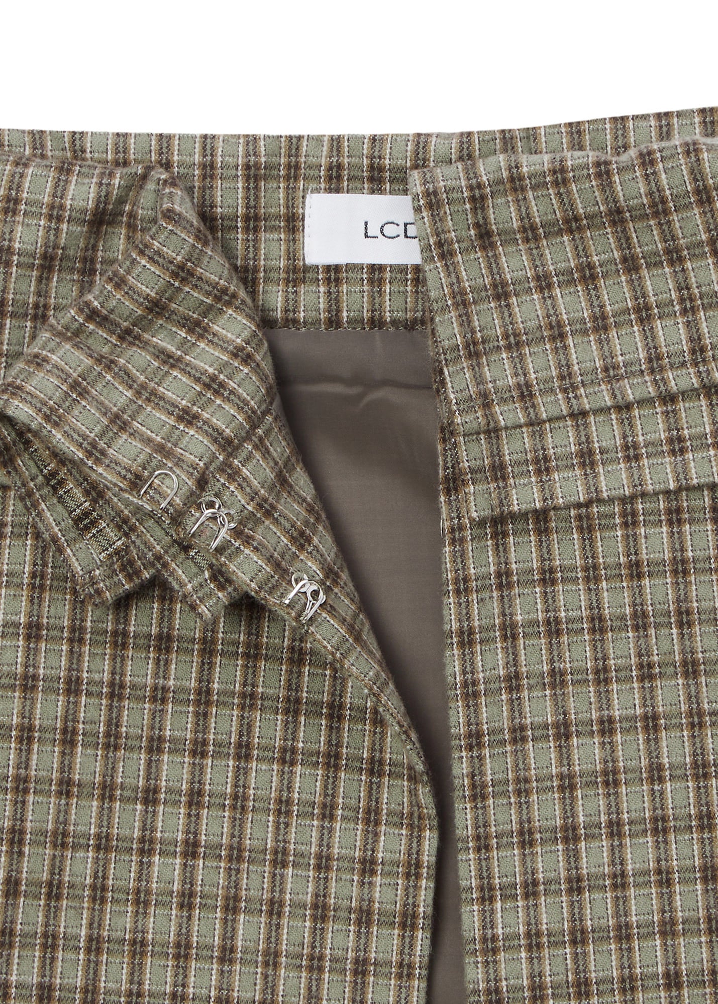 CHECKED LAYERED MINI SKIRT (BROWN)