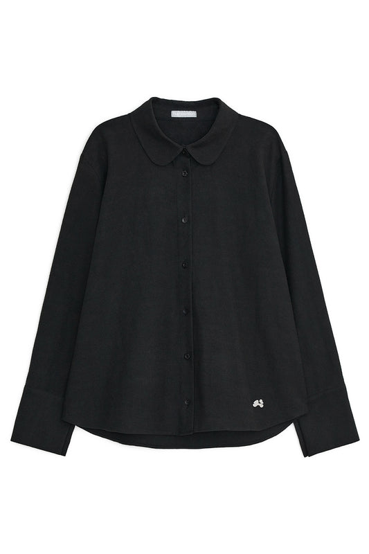 Signature round collar shirts (Black)