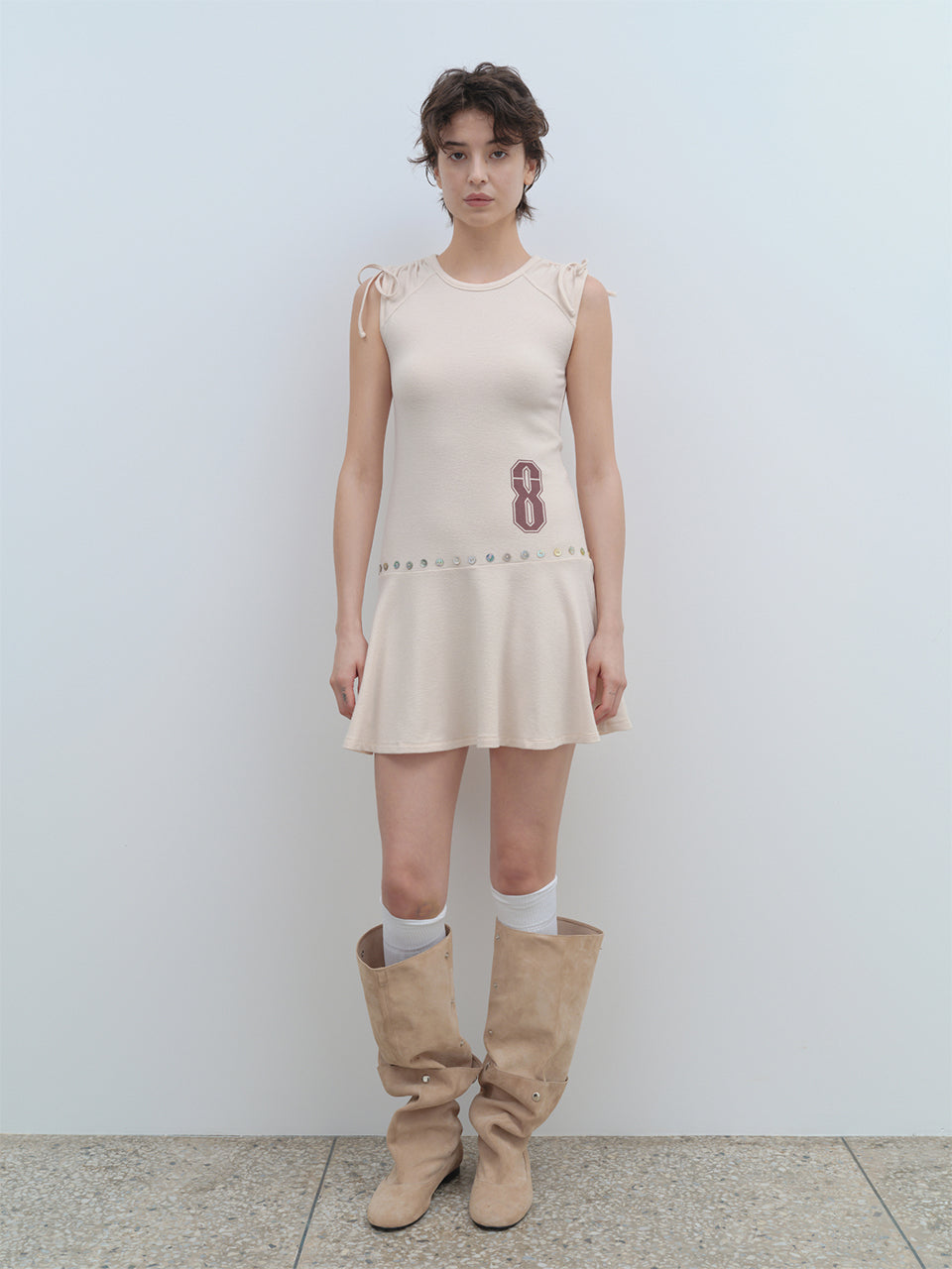 Knitted Flare Dress [Ecru]