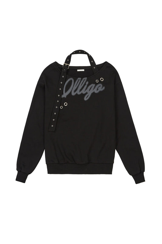 129 Buckle Off-Shoulder sweatshirt / Back