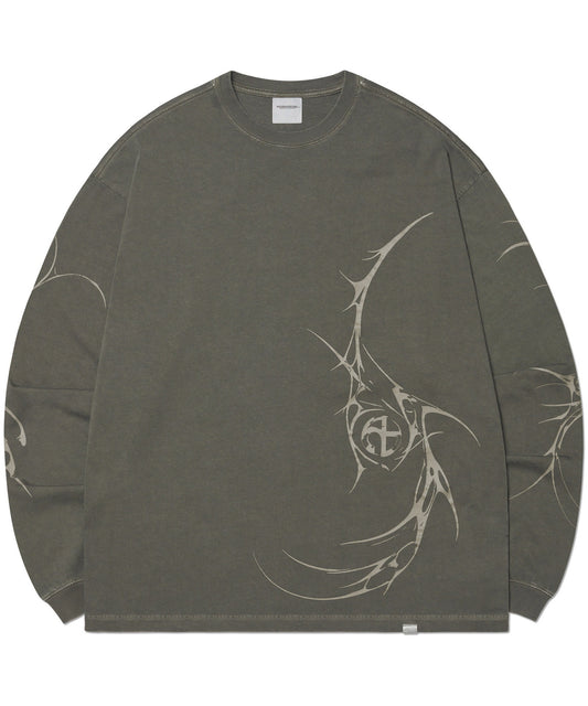 MP GRAPHIC LONG SLEEVE TEE - KHAKI