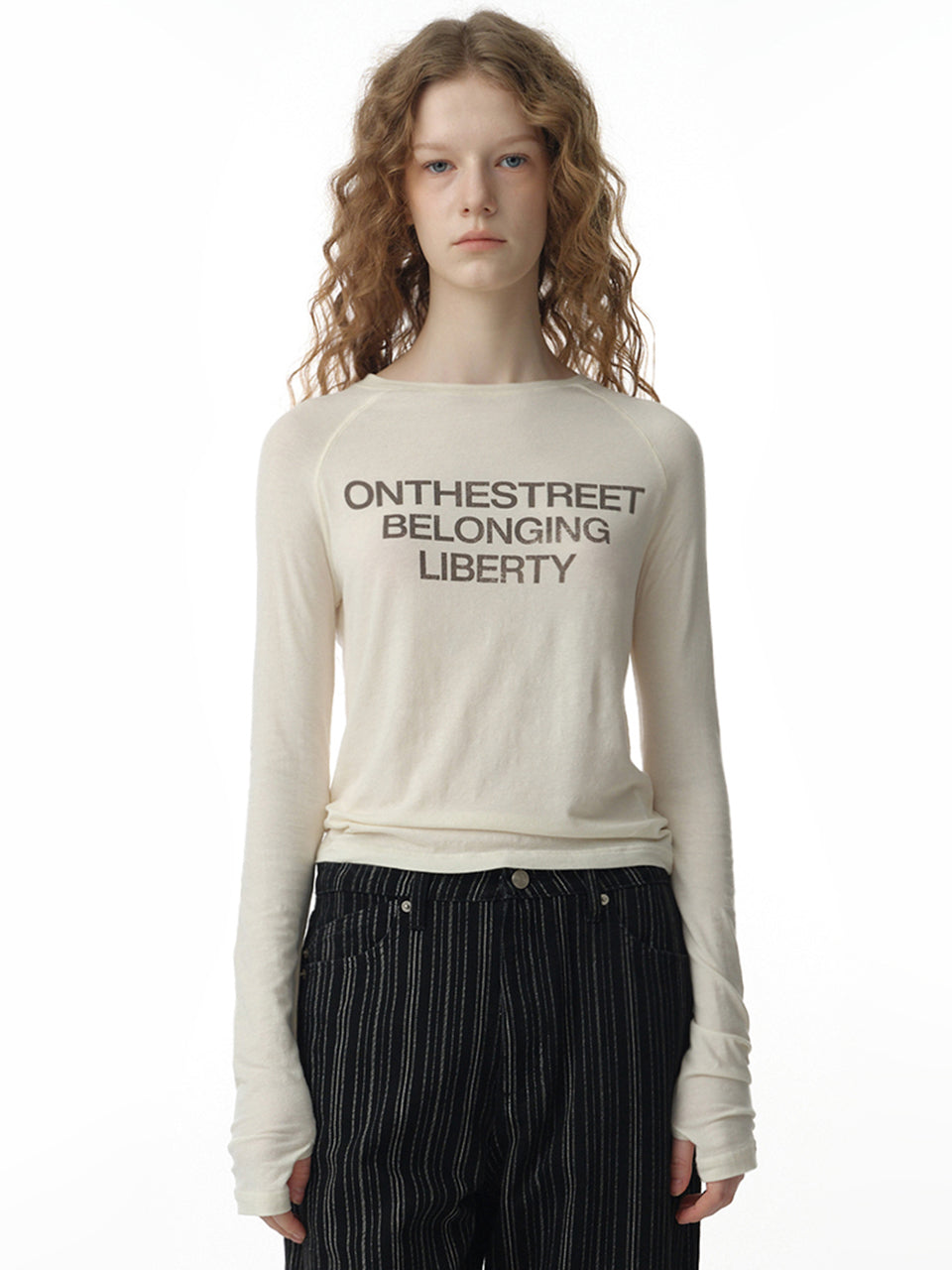 Hole Raglan T-Shirt [Cream]